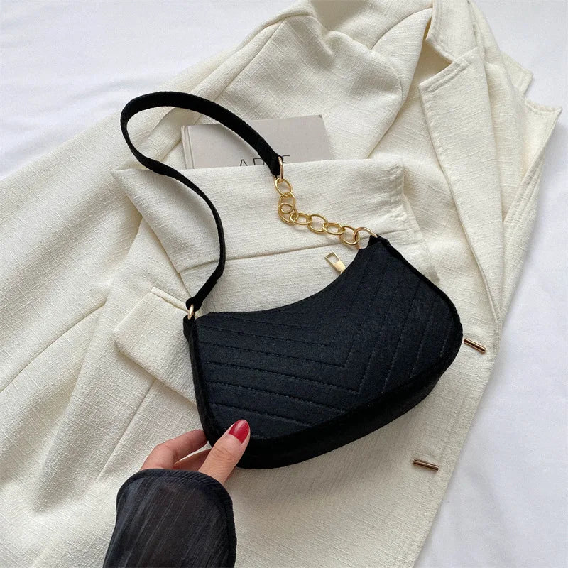 Felt Crescent Underarm Shoulder Bag