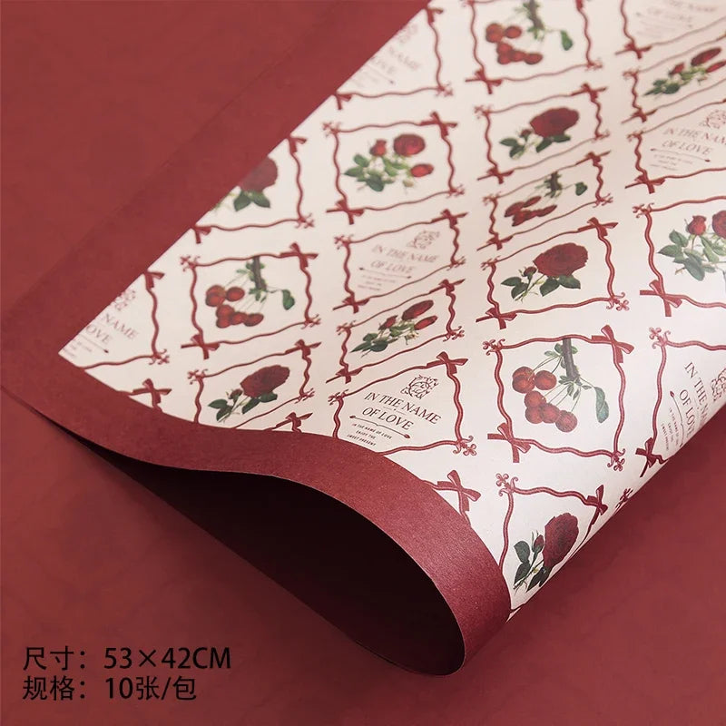 Spring Floral Bouquet Wrapping Paper, 10 Sheets