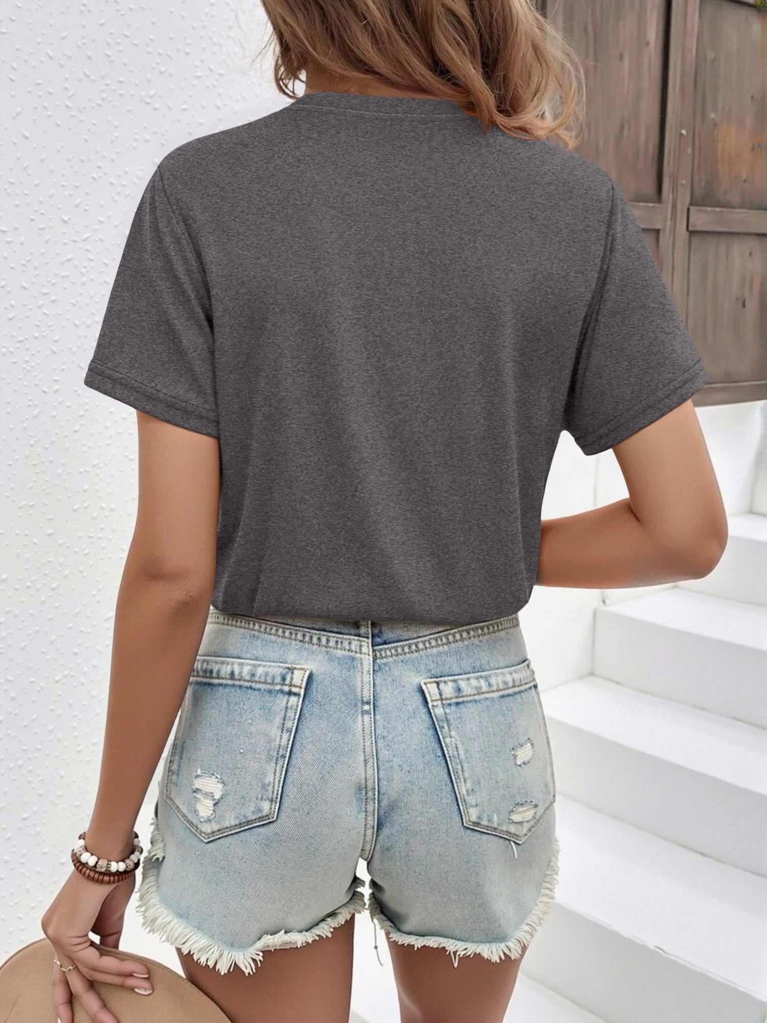 Soft Stretch V Neck Short Sleeve Tee