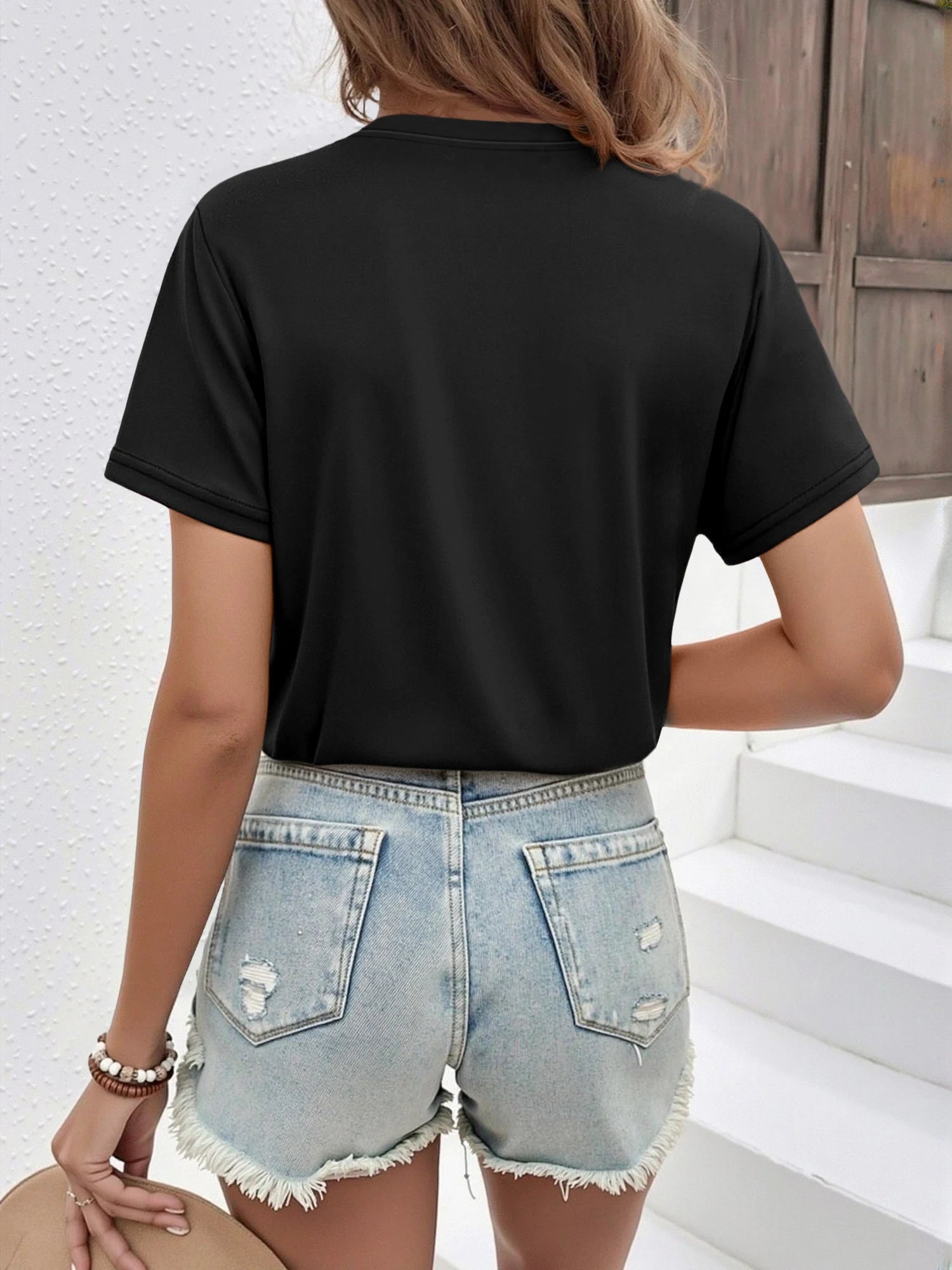 Soft Stretch V Neck Short Sleeve Tee