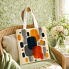 Amber Geo Canvas Shoulder Tote Bag
