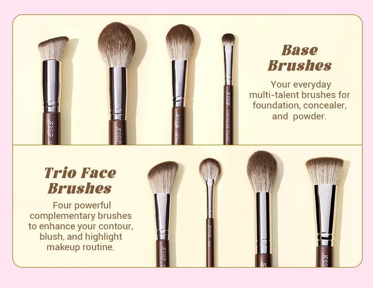 Jessup Synthetic Makeup Brush Set, 15 or 25 Pieces