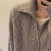 Pure Cashmere Turtleneck Zip Cardigan