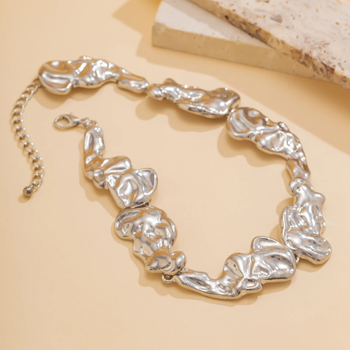 Irregular Metal Patchwork Collar Necklace