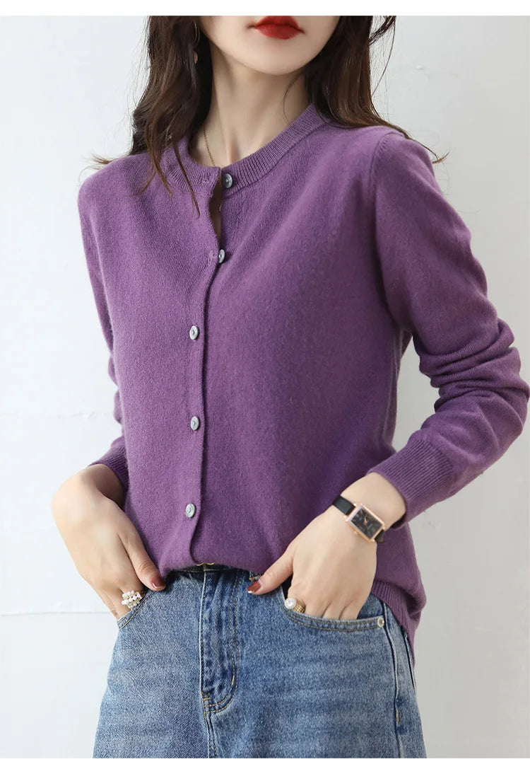 Soft Knit Loose Button Cardigan