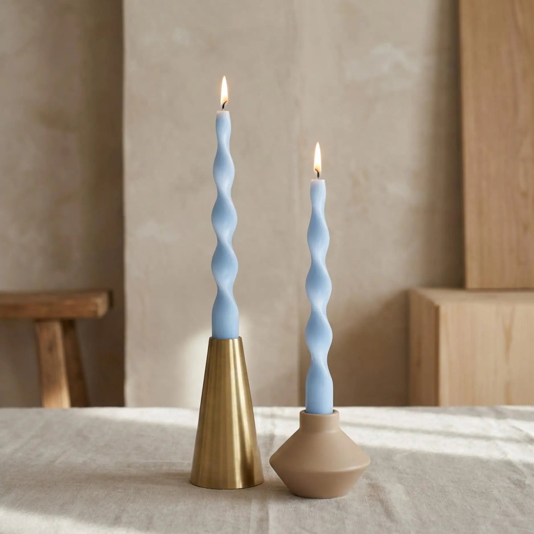 Spiral Twisted Taper Candles, Set of 2