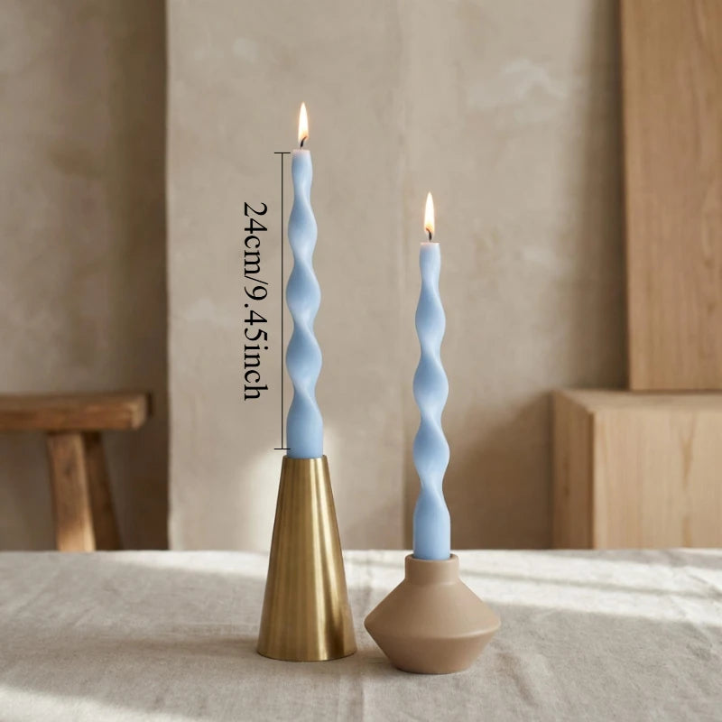 Spiral Twisted Taper Candles, Set of 2