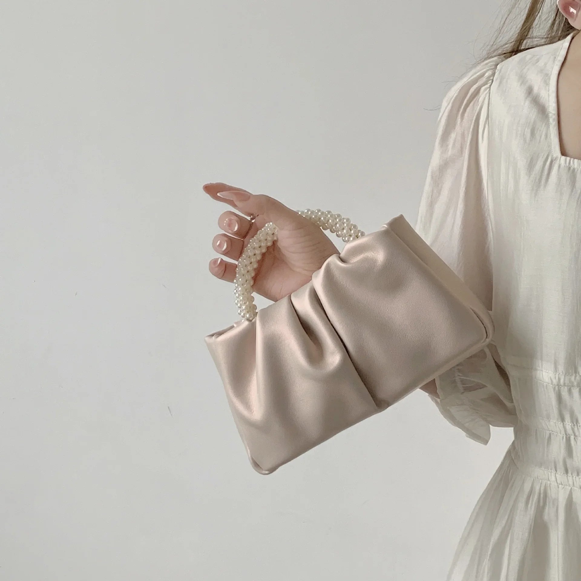 Pearl Handle Evening Clutch Bag