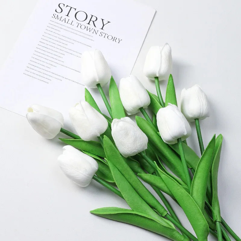 Artificial Silicone Tulips with Stems