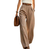 Pleated Wide Leg Suit Trousers