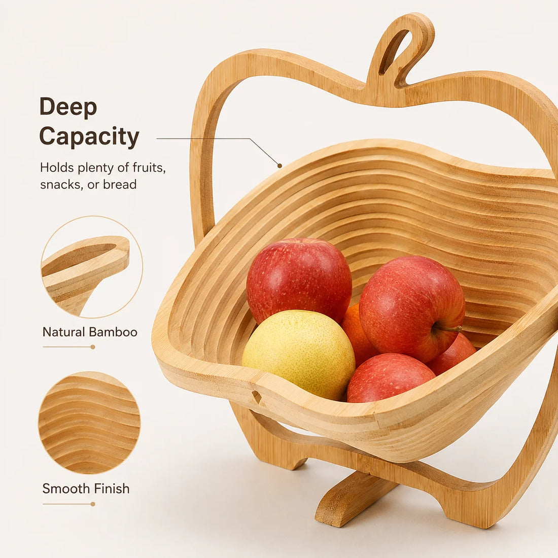 Foldable Bamboo Fruit Basket