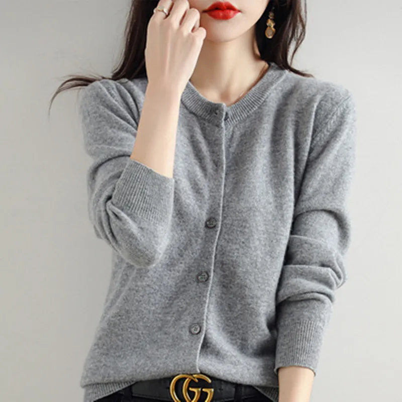 Soft Knit Loose Button Cardigan