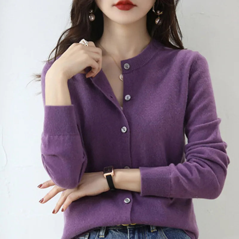 Soft Knit Loose Button Cardigan