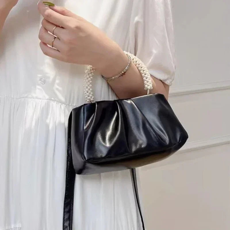 Pearl Handle Evening Clutch Bag