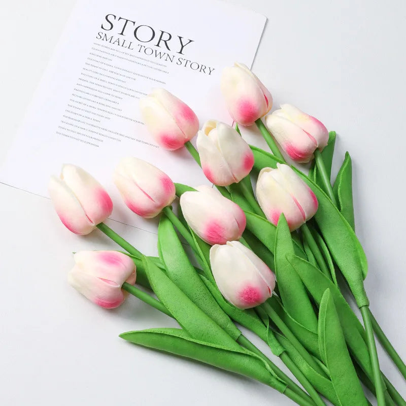 Artificial Silicone Tulips with Stems