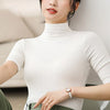 Half Turtleneck Short Sleeve Slim Top