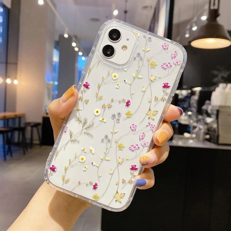 Clear Flower Silicone iPhone Case