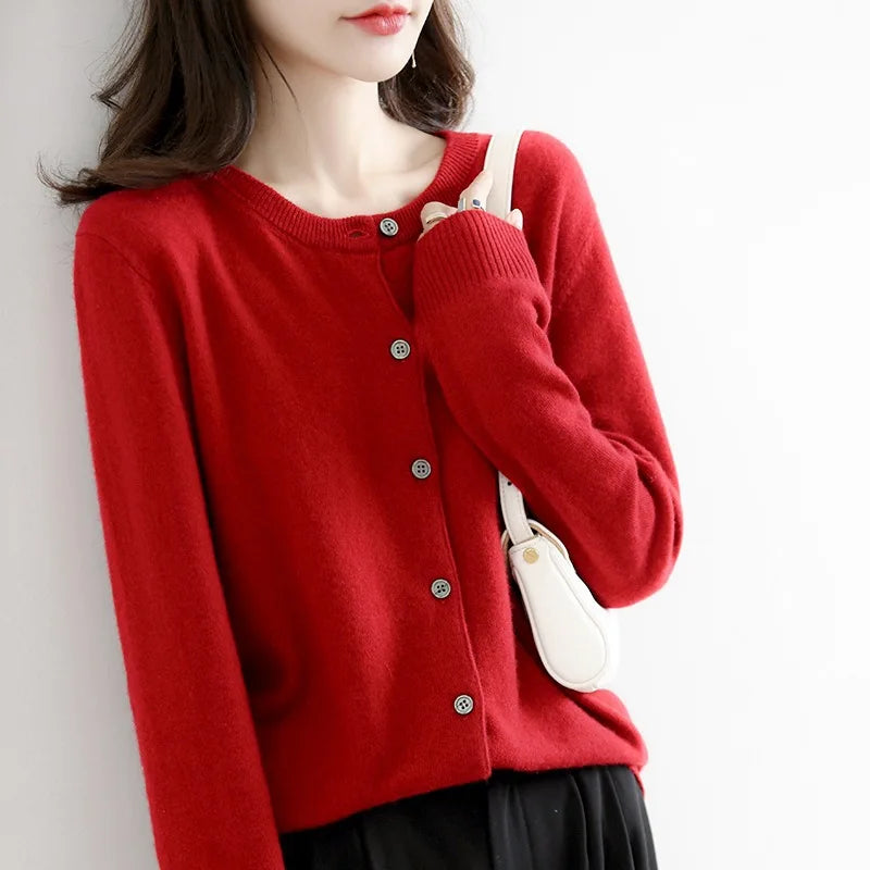 Soft Knit Loose Button Cardigan
