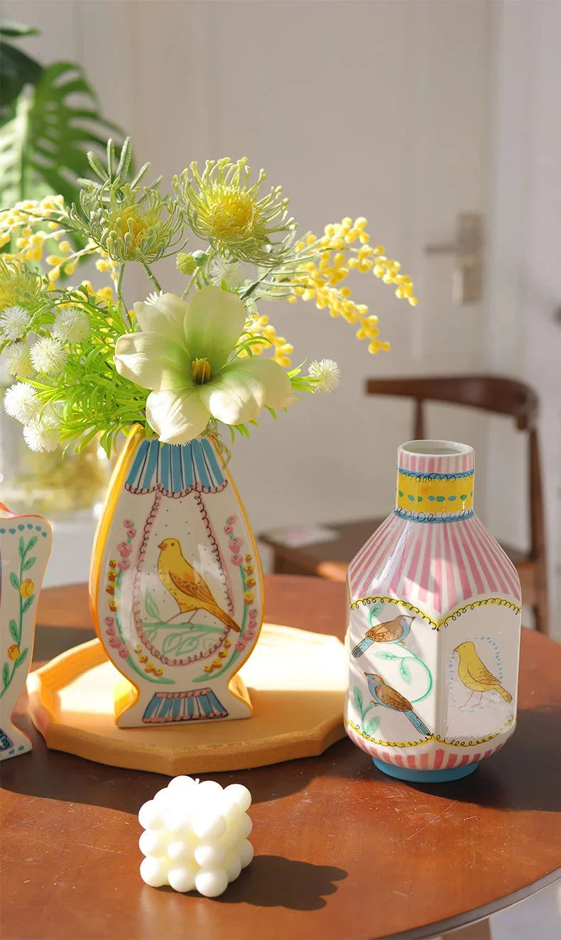 Vintage Ceramic Bird Flower Vase