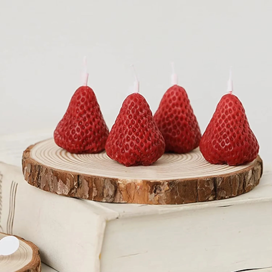 Strawberry Scented Candles, Set of 5
