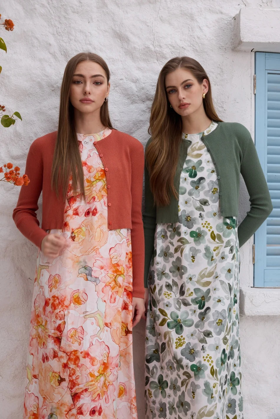 Printed Linen Shirt and Dress Outfit