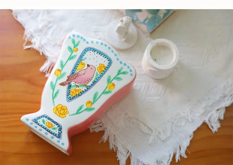 Vintage Ceramic Bird Flower Vase