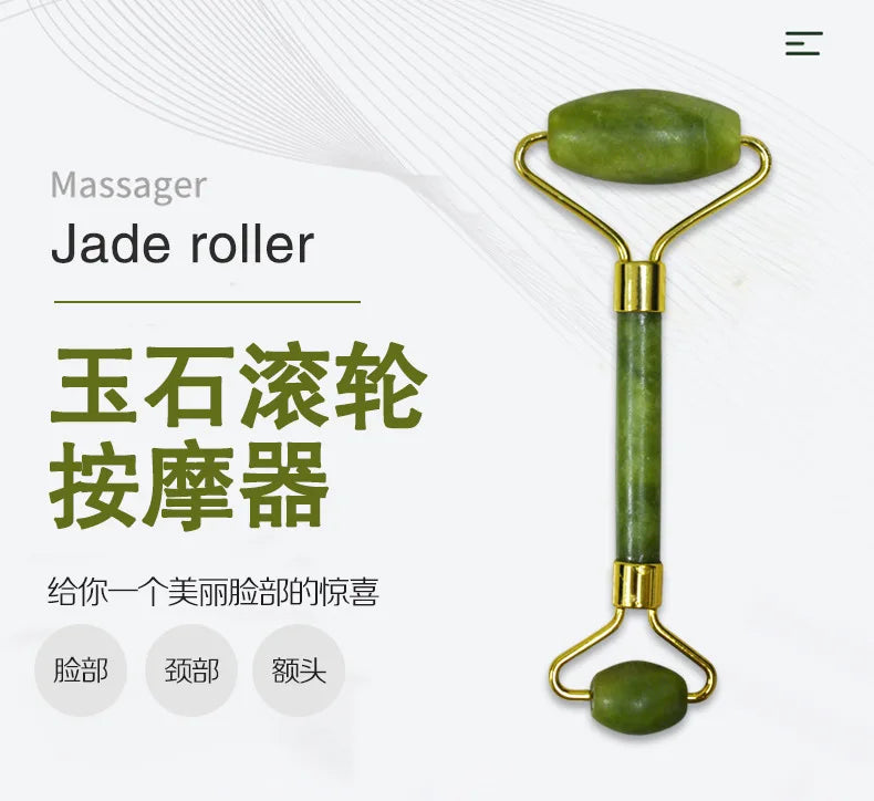 Natural Jade Facial Roller and Gua Sha Set