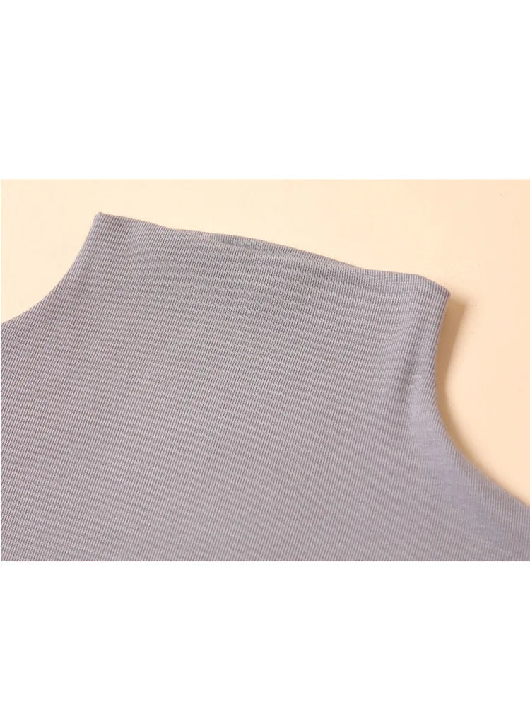 Half Turtleneck Short Sleeve Slim Top