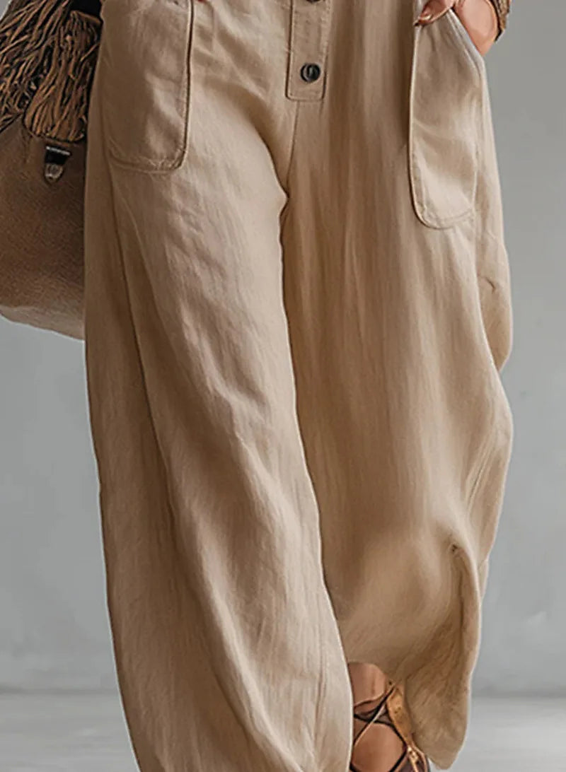 Lapel Collar Wide Leg Jumpsuit with Pockets