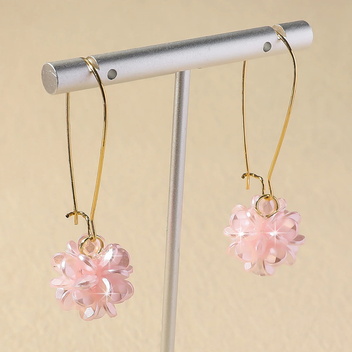 Pearl Petal Ball Drop Earrings