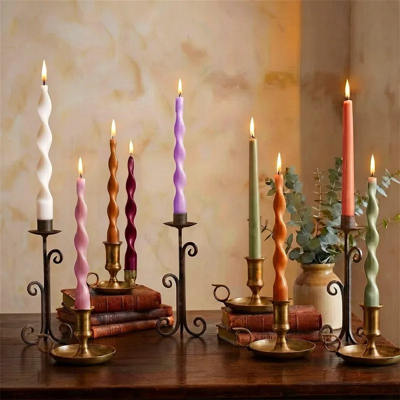Spiral Twisted Taper Candles, Set of 2