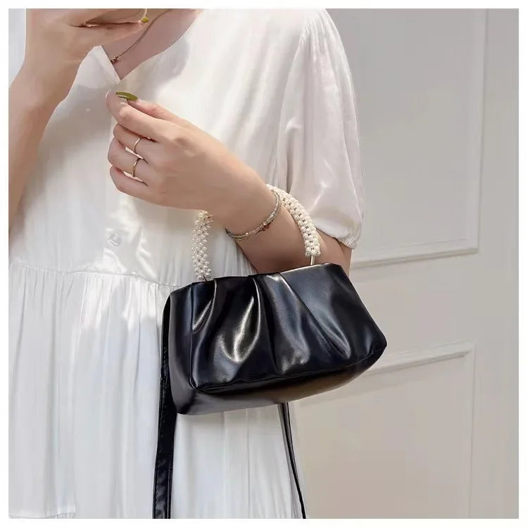 Pearl Handle Evening Clutch Bag