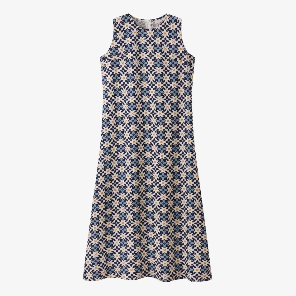 Printed Linen Shirt and Dress Outfit