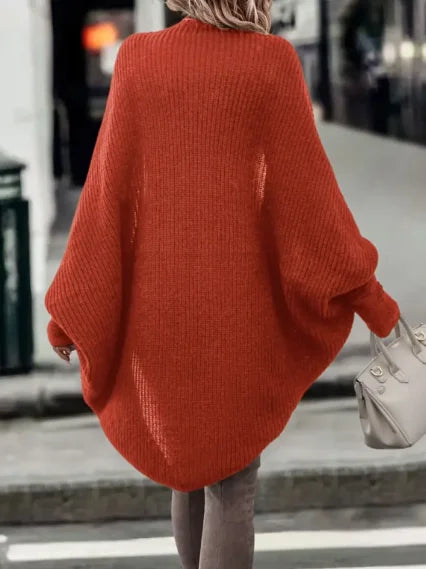 Longline Open Front Knit Cardigan