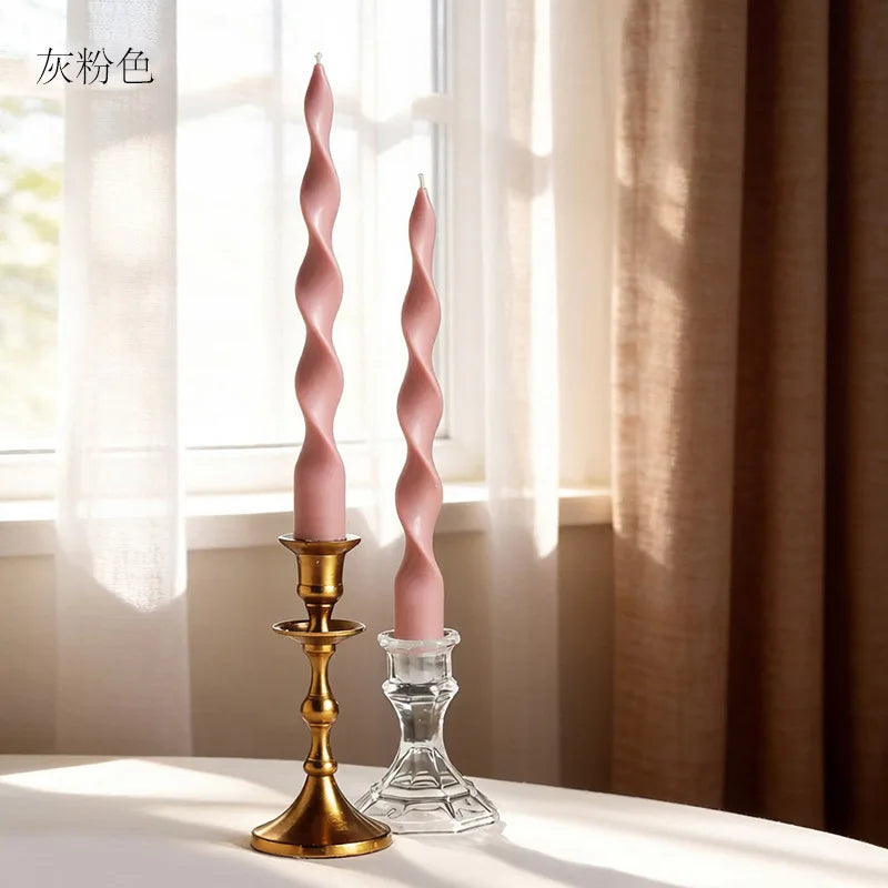 Spiral Twisted Taper Candles, Set of 2
