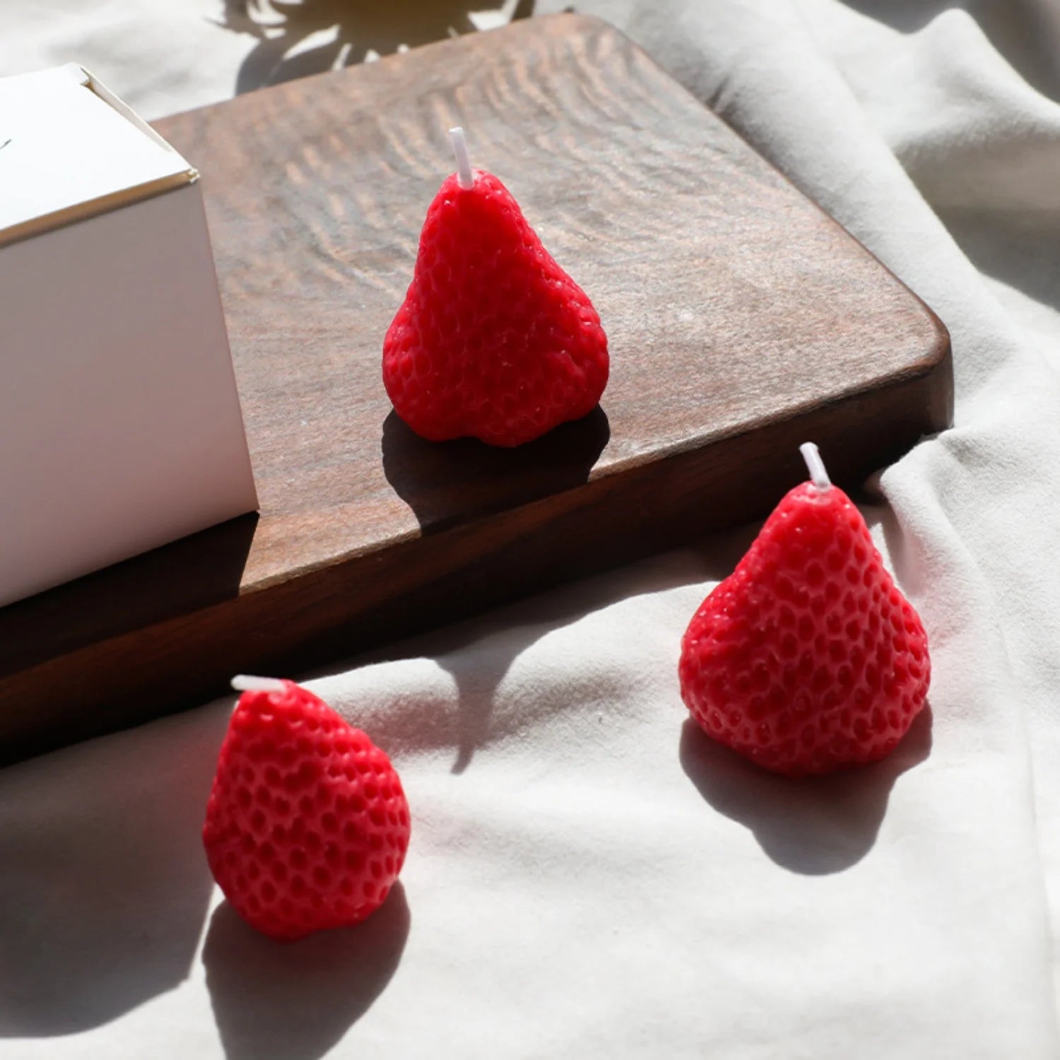 Strawberry Scented Candles, Set of 5