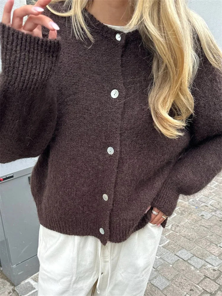 Fuzzy Soft Knit Open Cardigan