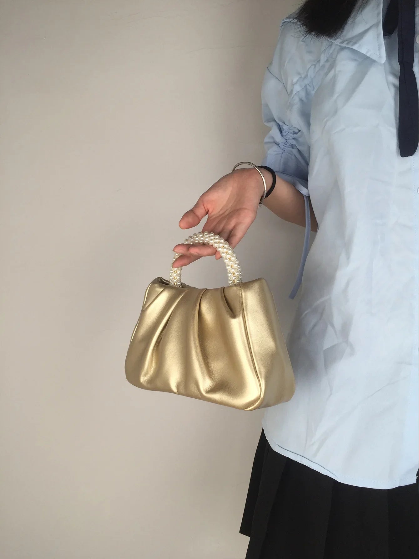 Pearl Handle Evening Clutch Bag