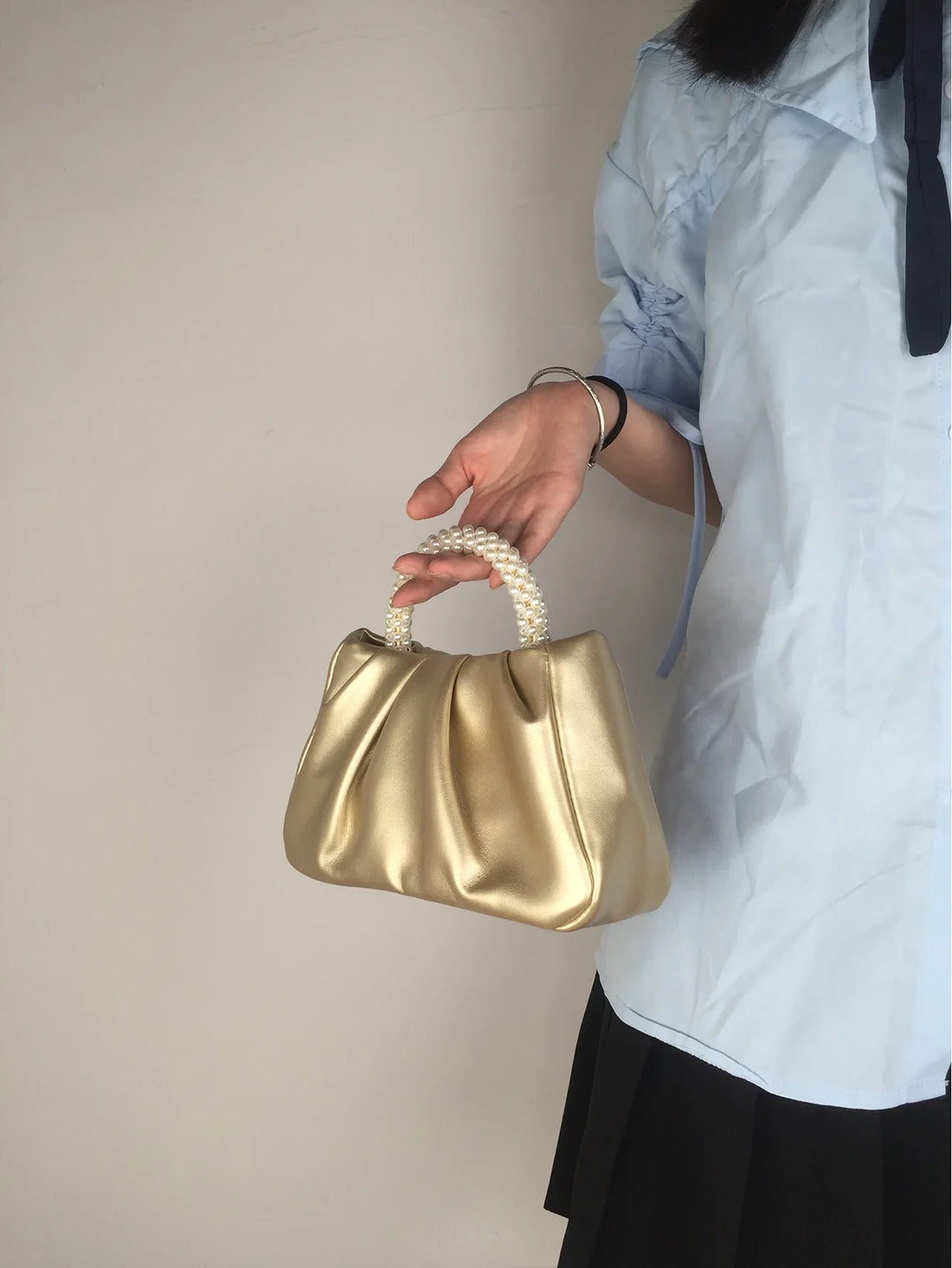 Pearl Handle Evening Clutch Bag