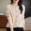Thick Knit Round Neck Button Cardigan