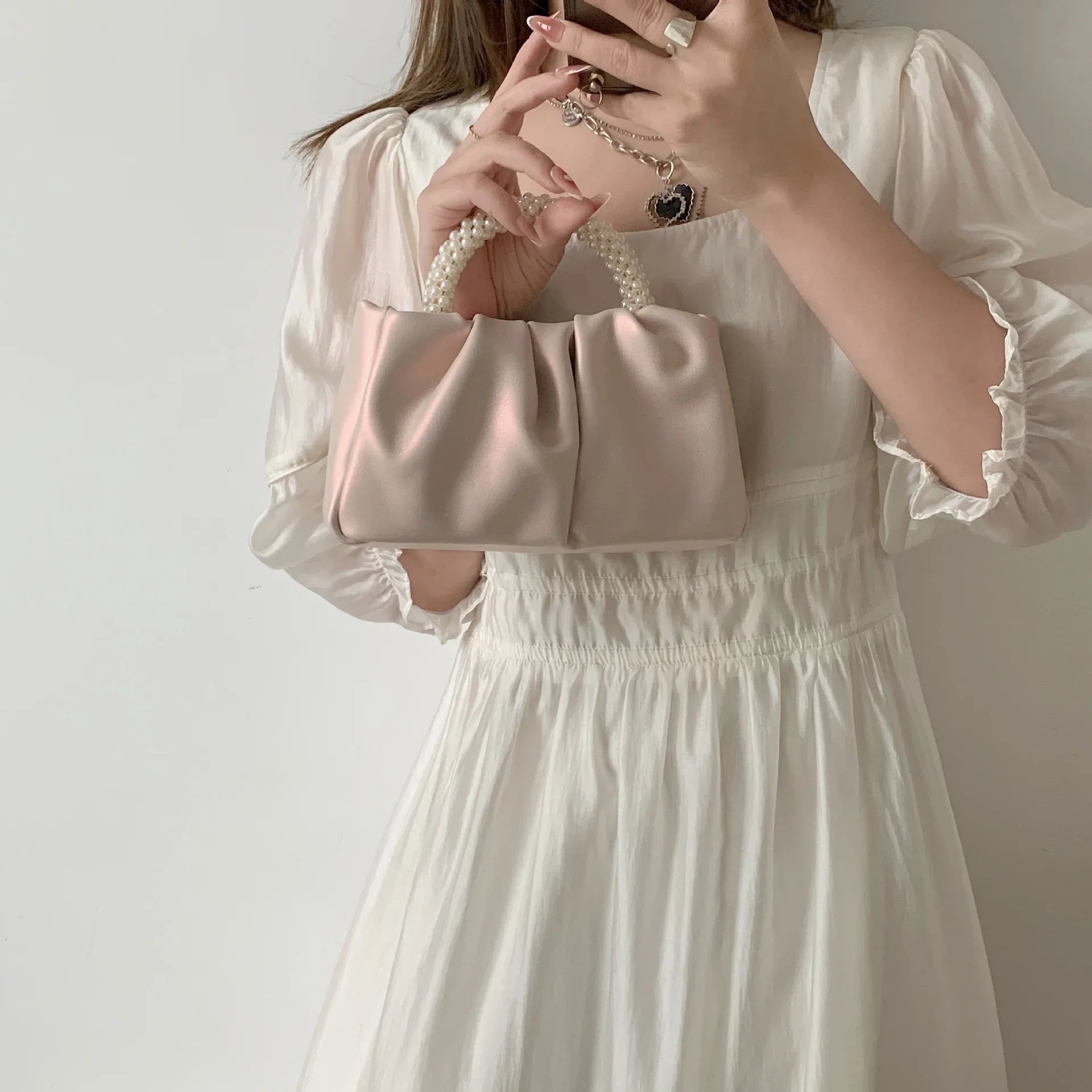 Pearl Handle Evening Clutch Bag