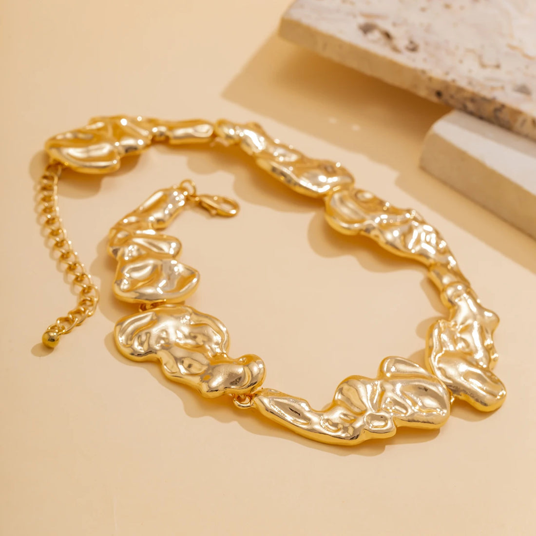 Irregular Metal Patchwork Collar Necklace