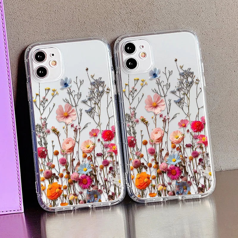 Clear Flower Silicone iPhone Case