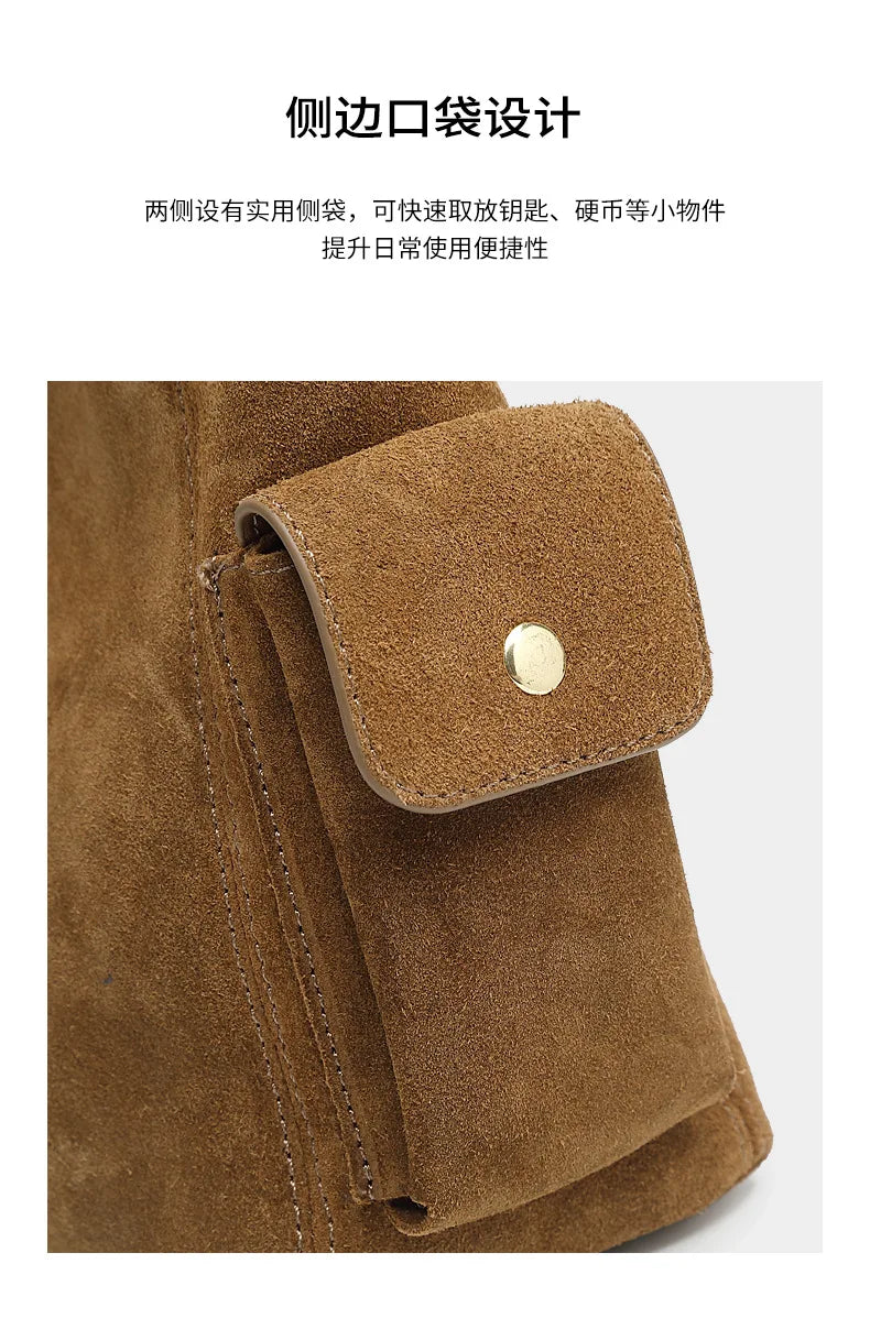 Frosted Leather Slouch Tote Bag