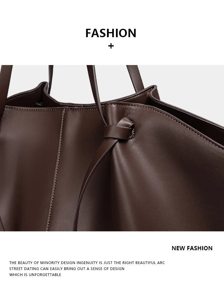 Large Metal Lock Shoulder Tote Bag