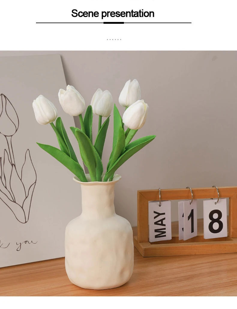 Artificial Silicone Tulips with Stems