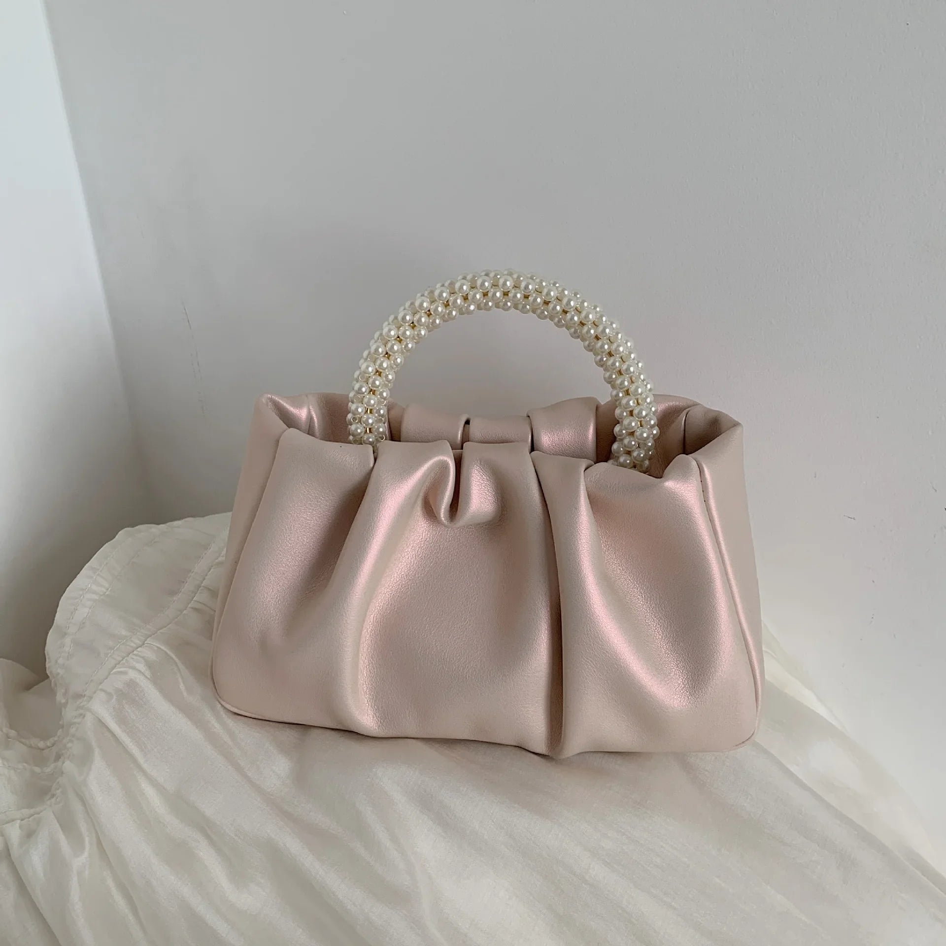 Pearl Handle Evening Clutch Bag