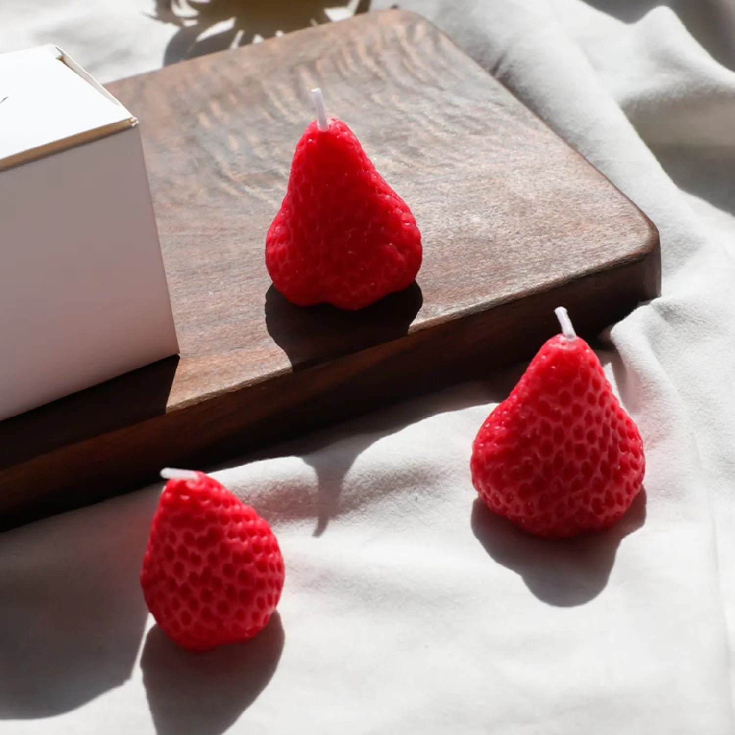 Strawberry Scented Candles, Set of 5