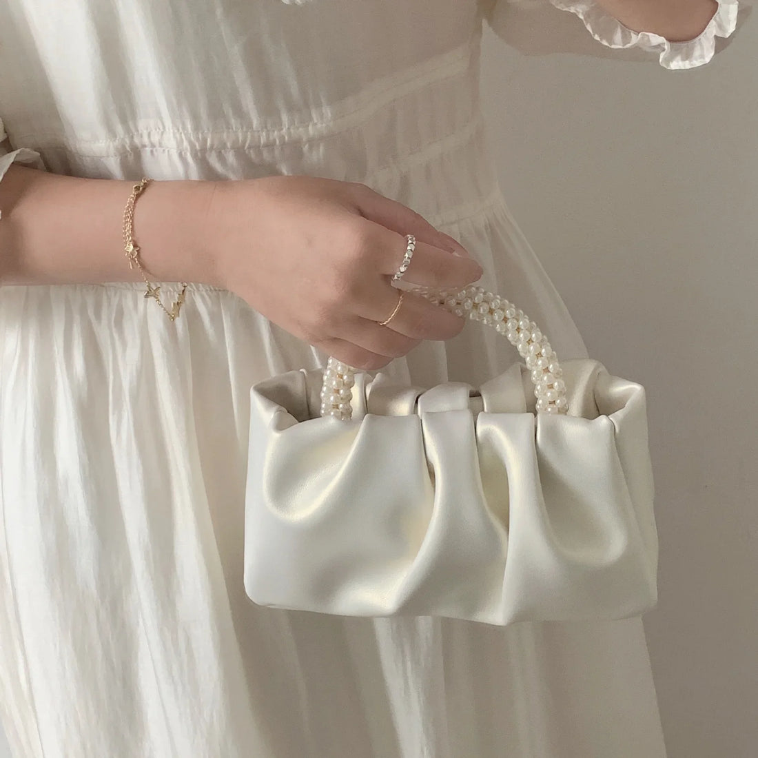 Pearl Handle Evening Clutch Bag