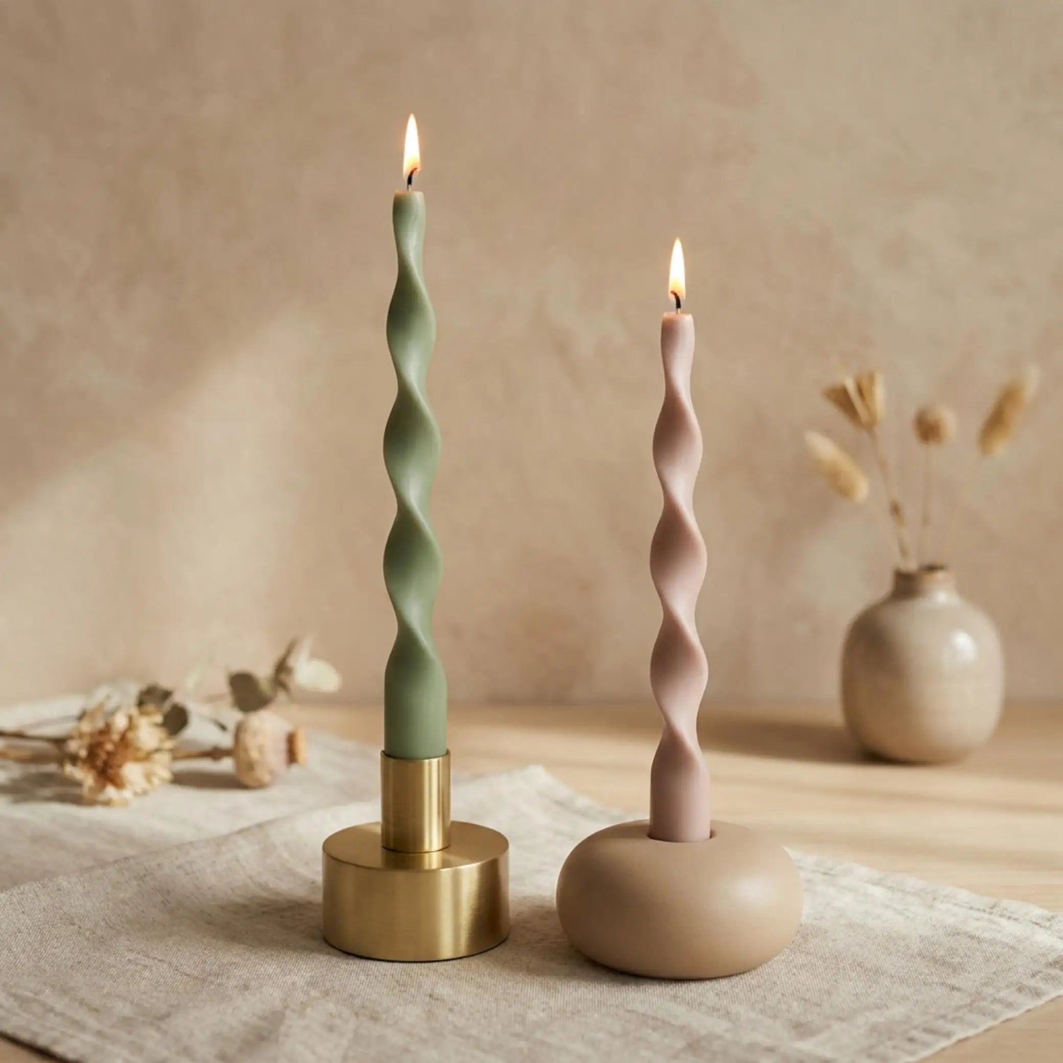 Spiral Twisted Taper Candles, Set of 2